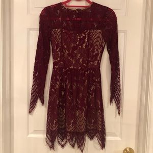 NWOT BURGUNDY LACE DRESS